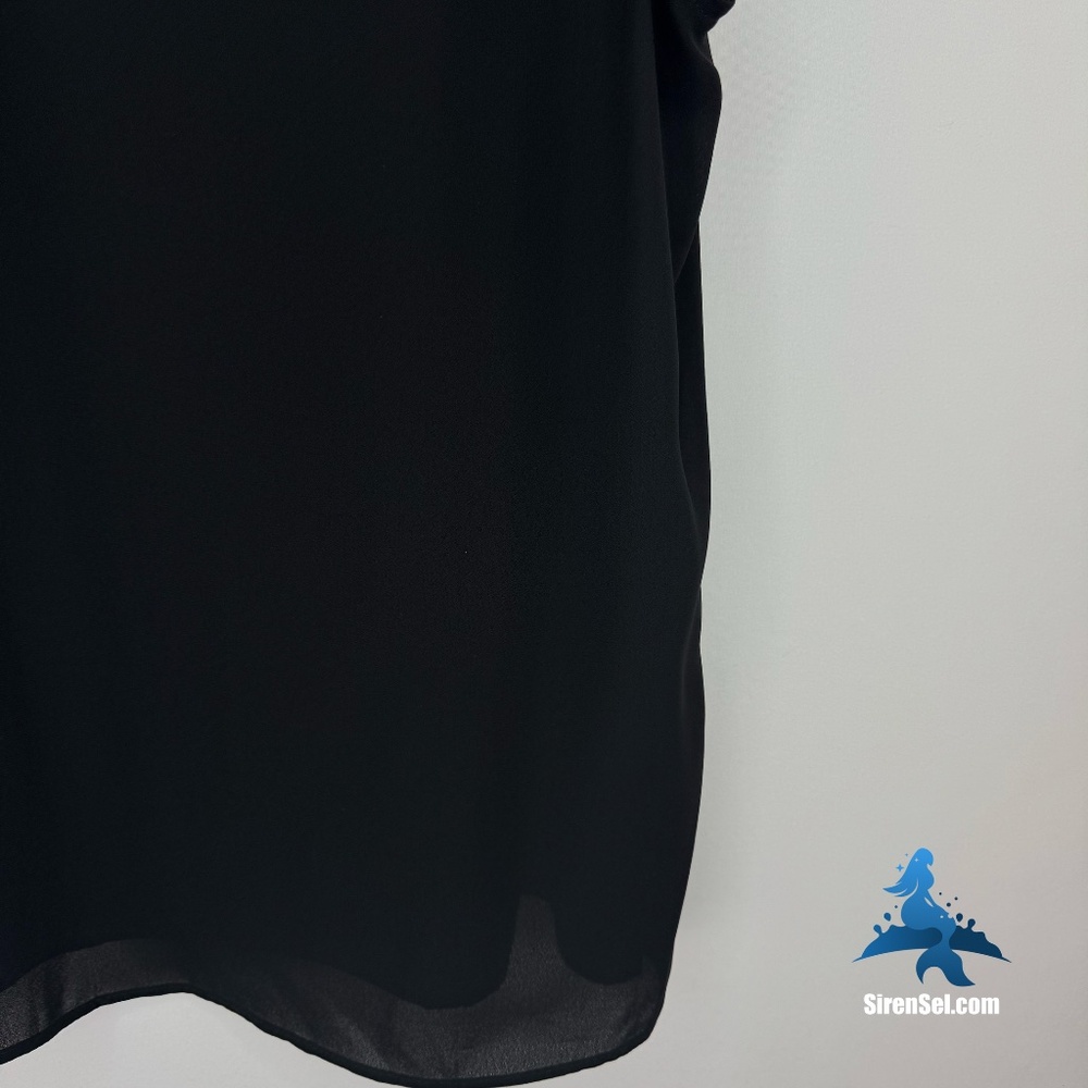 1275 J.Crew Ruffle Sleeve V-Neck Blouse – 2 – Black - Picture 12 of 15